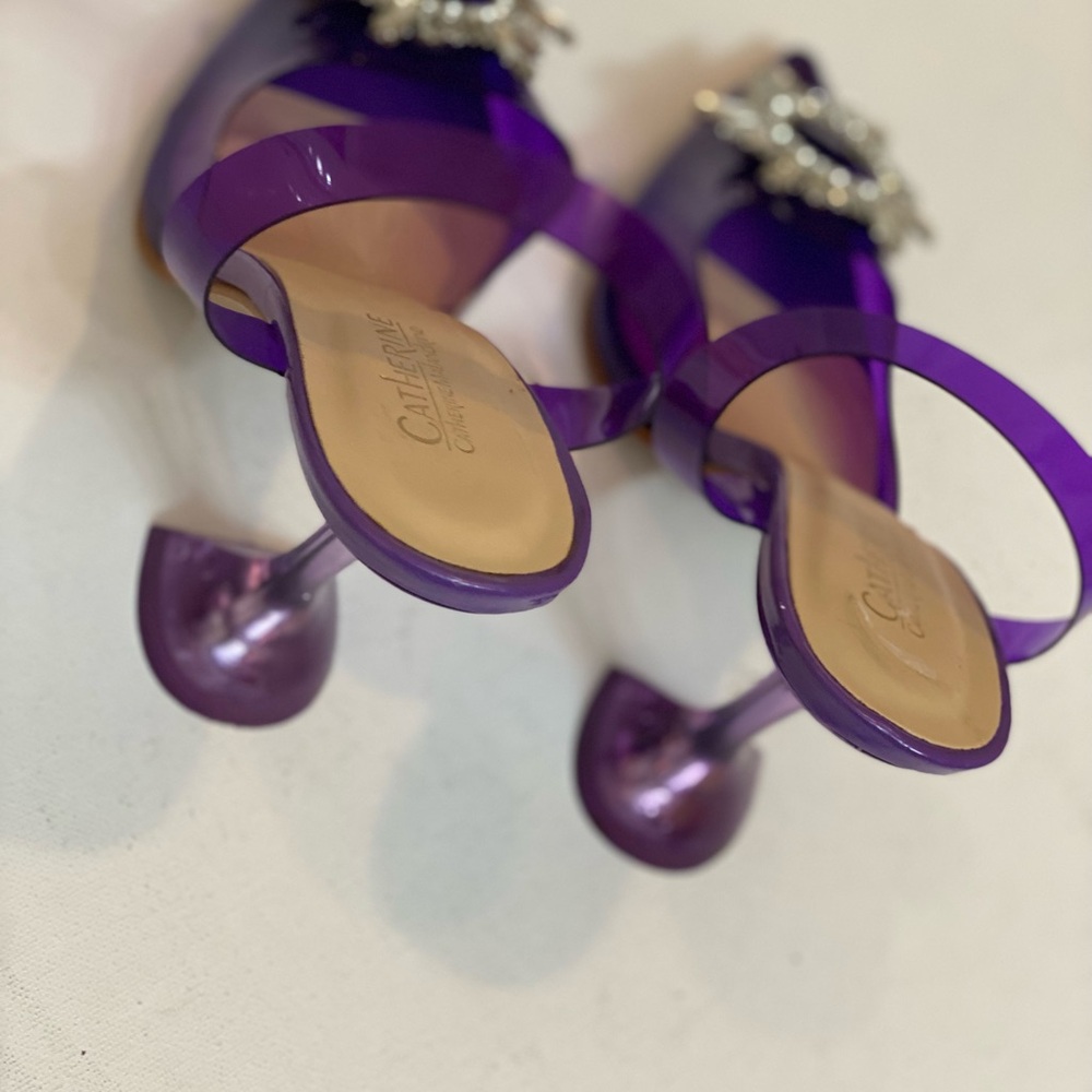 CATHERINE, Catherine Malandrino, Classic purple crystal woman elegant size 6.5 - Picture 7 of 9